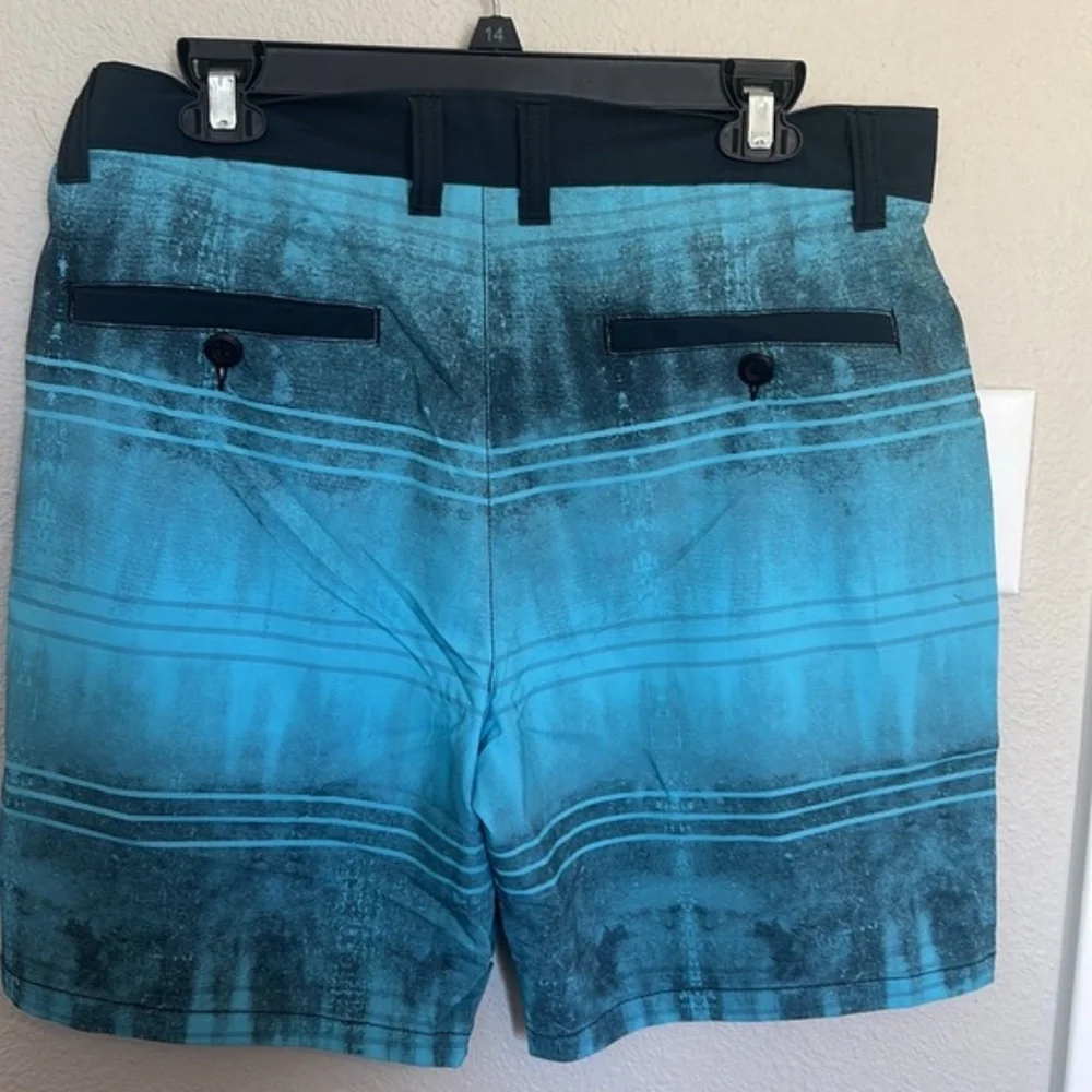 Ring of Fire trunks Blue Gradient Swim Summer Shorts size 34 NWT